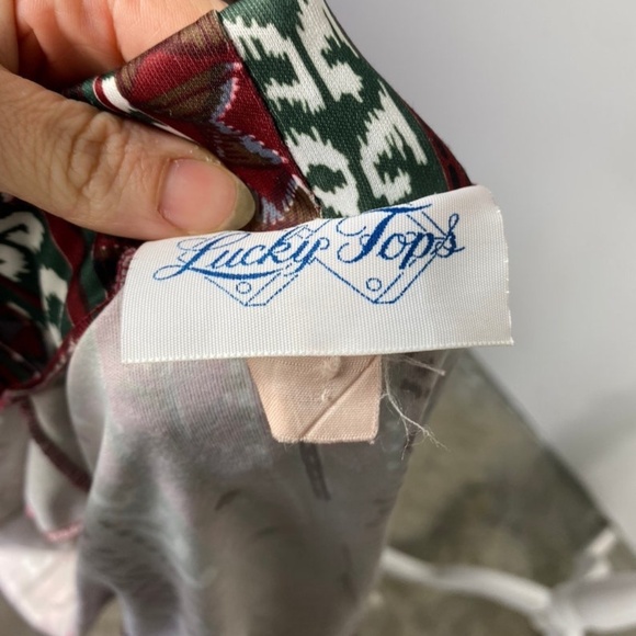 1970's Lucky Tops Southwestern Turtleneck Blouse - Picture 6 of 6